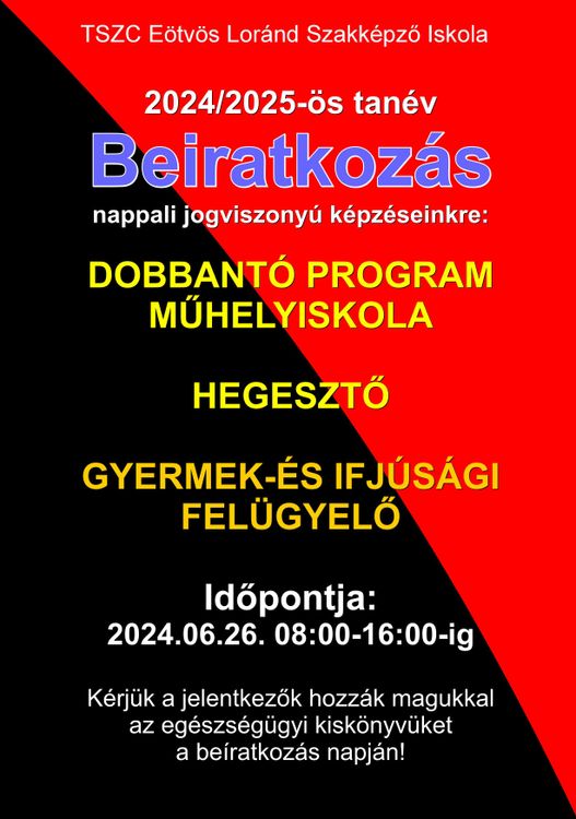 Beiratkozás - 2024/2025-ös tanév