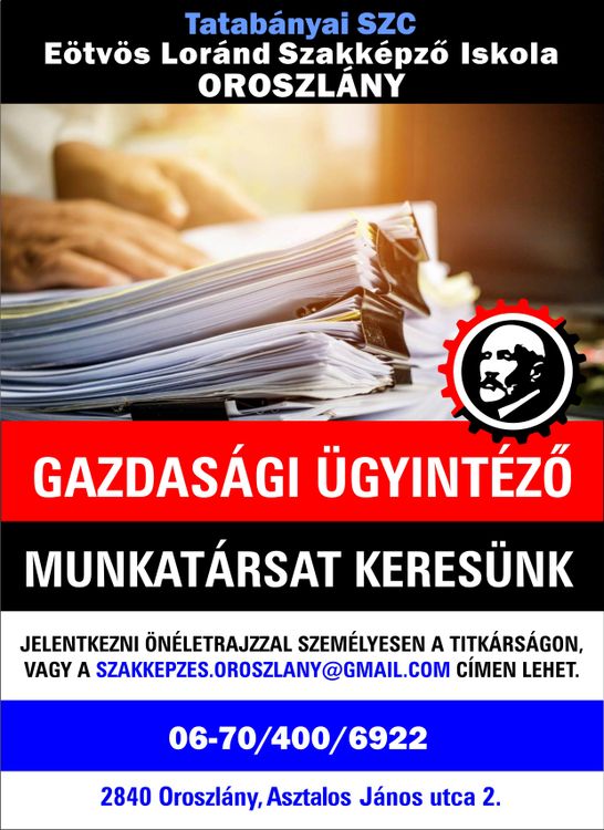 Gazdasági ügyintéző munkatársat keresünk!